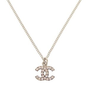 CHANEL Silver Logo Necklace